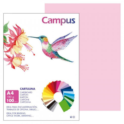 Cartulina A4 Rosa 180 g 100 Unidades