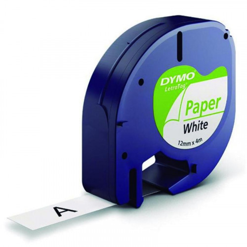 Cinta Dymo LetraTag de Papel Blanco...