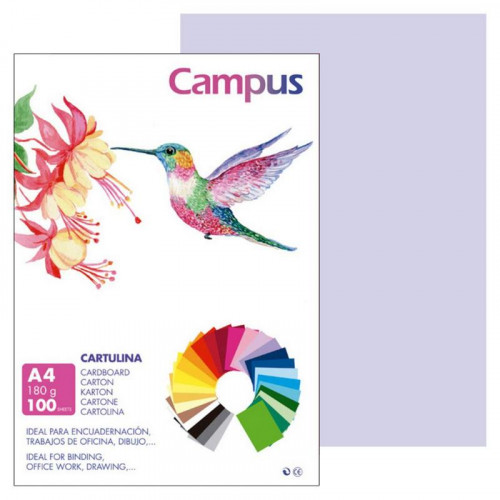 Cartulina A4 Lila 180 g 100 Unidades