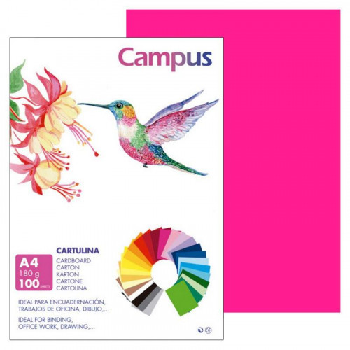 Cartulinas A4 Fucsia 180 g 100 Unidades