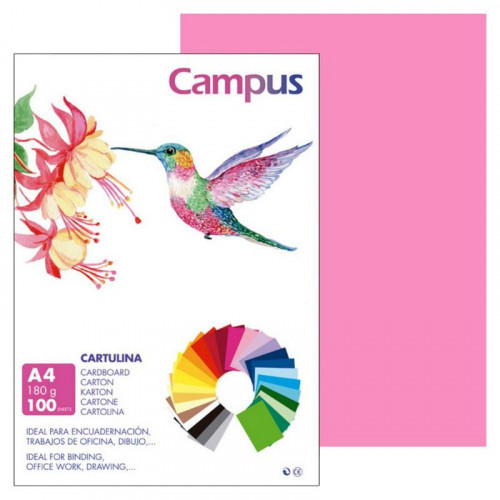 Cartulina A4 Chicle 180 g 100 Unidades