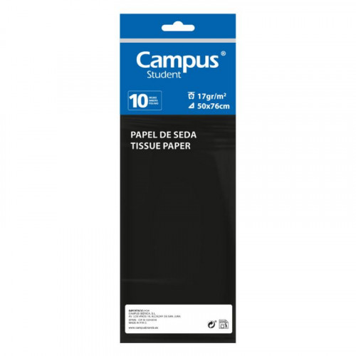 Papel de Seda 10 Hojas Negro