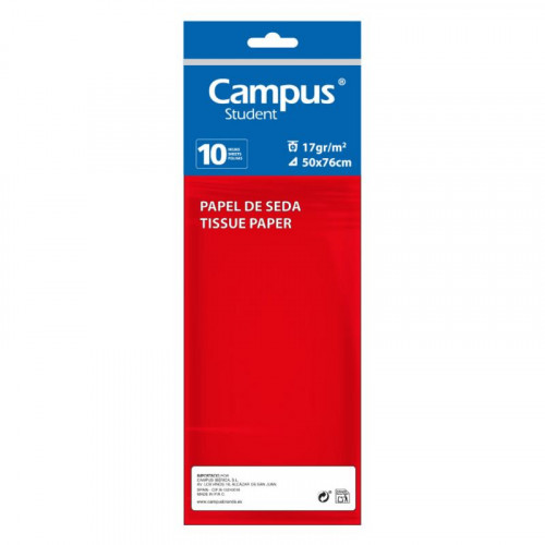 Papel de Seda Rojo 10 Hojas