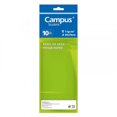 Papel de Seda Verde Claro 10 Unidades
