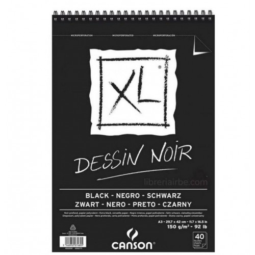 Bloc A3 Canson 150 g Negro Intercalador