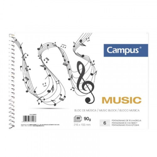 Bloc de música Campus A5 20 hojas 90...