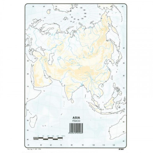 Mapa Mudo Físico de Asia