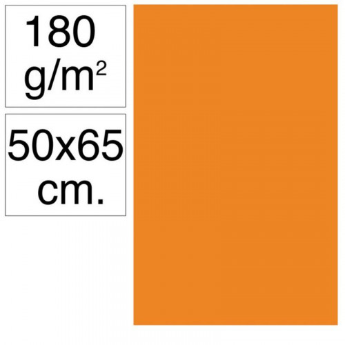 Cartulina 50x65 cm 180 g Naranja 25...