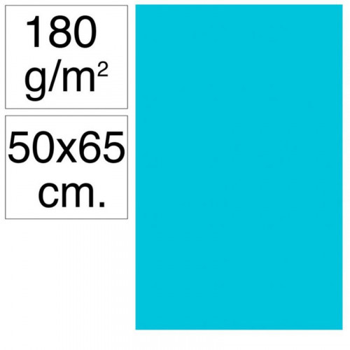 Cartulina 50x65 cm 180 g Turquesa 25...