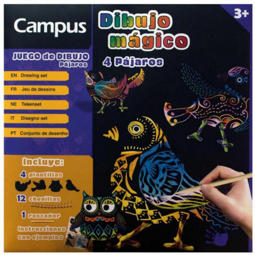 Lámina de Dibujo Mágico Pájaros