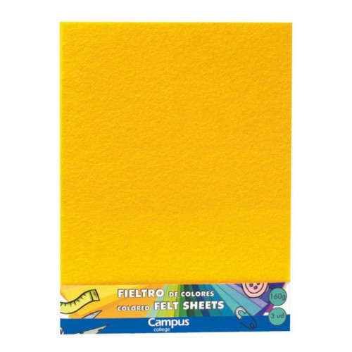 Fieltro 23x30 cm Amarillo Blíster 3...