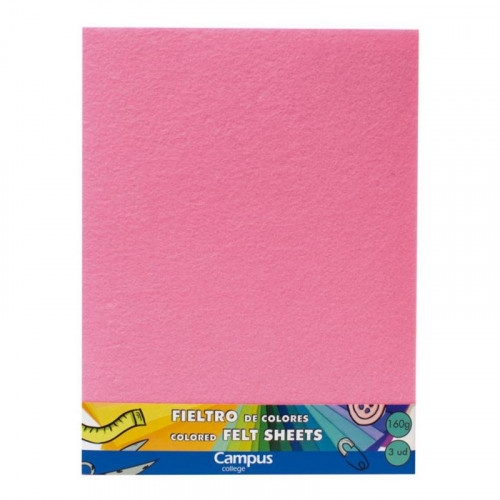 Fieltro 23x30 cm Rosa Claro 3 Unidades
