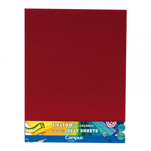 Fieltro Rojo 23x30 cm 3 Unidades