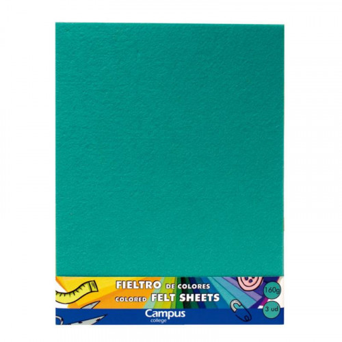Fieltro 23x30 cm Turquesa Blíster 3...