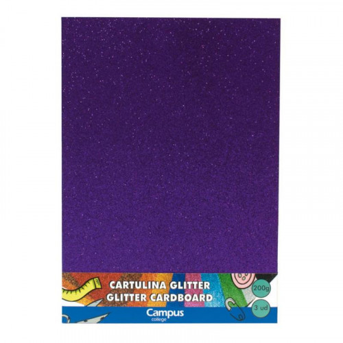 Cartulina A4 Glitter Violeta Bolsa 3...