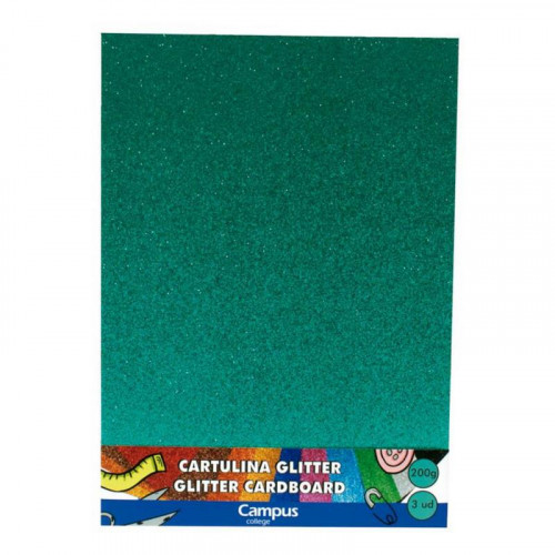 Cartulina A4 con Purpurina Verde