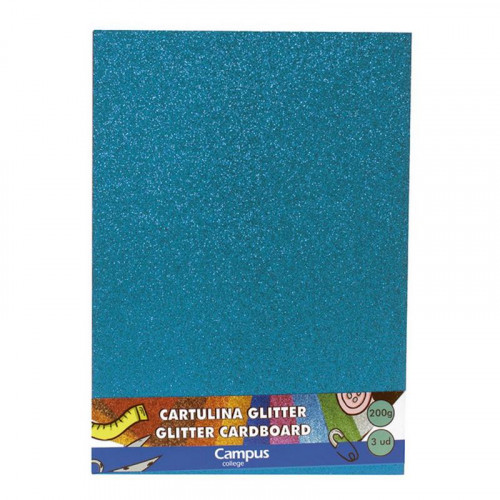 Cartulina A4 Glitter Azul Claro 3...