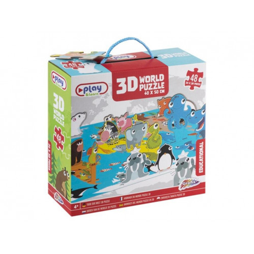 Puzzle 3D de Animales del Mundo 48...