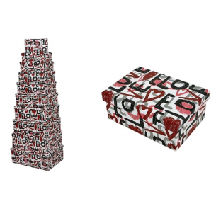 Set de 10 Cajas de Cartón Love