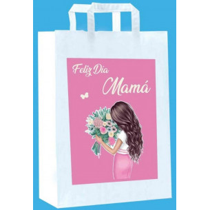 Bolsa Mediana Blanca Mamá