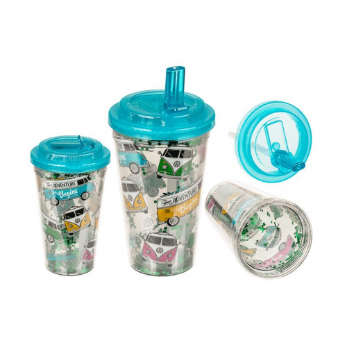 Taza con Tapa y Pajita Surf Adventure