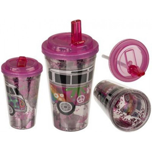 Taza con Tapa y Pajita Summer Love