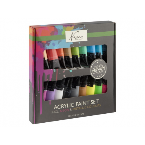 Pintura Acrílica 36 ml 18 Colores con...