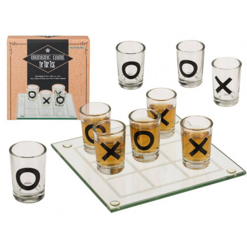 Juego para Beber de Cristal Tres en Raya