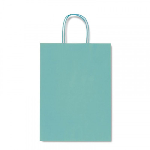 Bolsa de Papel Verde Agua 22x10x27 cm