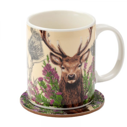 Taza con Posavasos de Ciervo MUGC27