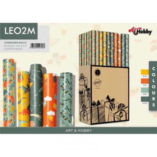 Papel de Regalo Infantil 0,70x2 m Leo2m