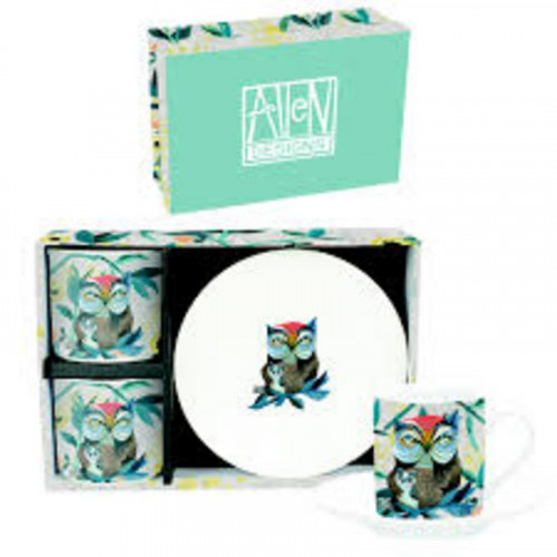Set de 2 Tazas con Plato Owl D234
