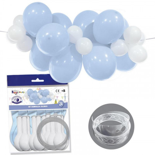 Guirnalda con 24 Globos Azul y Blanco...