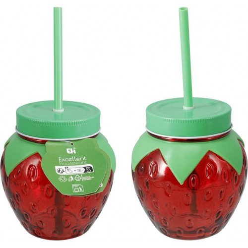 Vaso de Cristal con Forma de Fresa y...