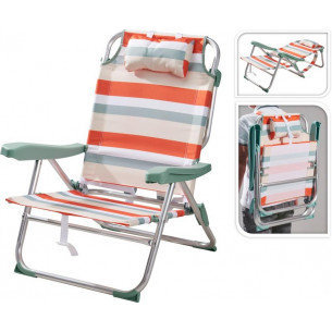 Silla Plegable con Rayas Rojas
