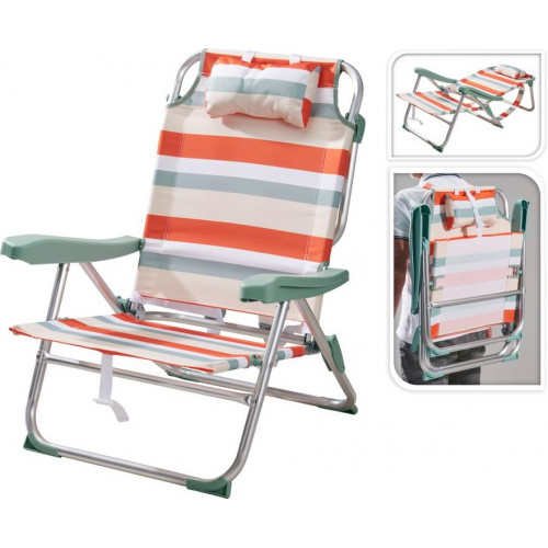 Silla Plegable con Rayas Rojas