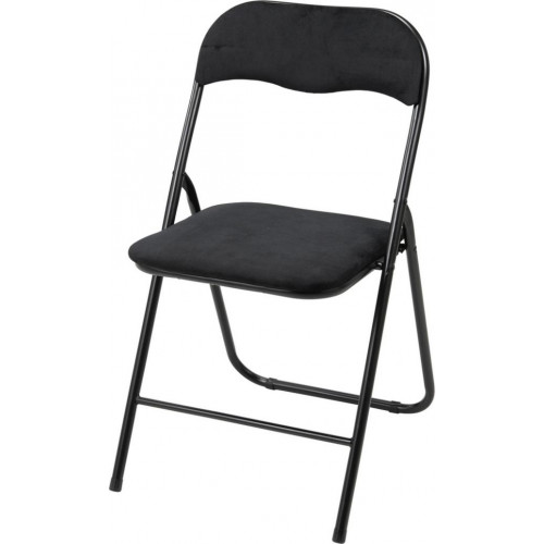 Silla Plegable de Terciopelo Negro