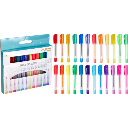 Mini Bolígrafos de Gel 12 Unidades