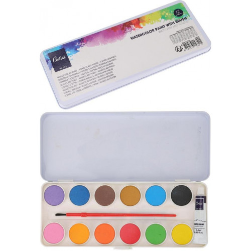 Acuarela en Lata de 12 Colores con...