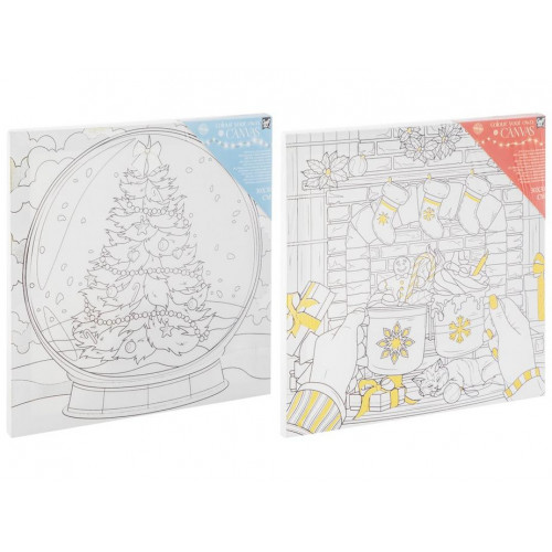 Lienzo Foil 30x30 cm de Navidad con...
