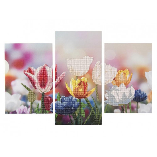Pintar con Diamantes Tríptico de Flores