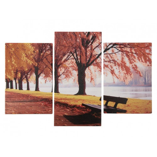 Pintar con Diamantes Tríptico de Paisaje