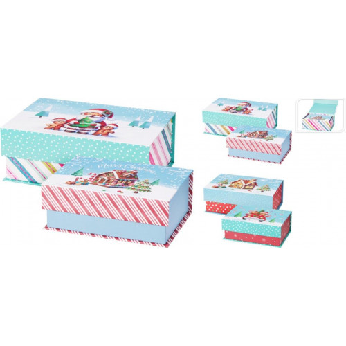 Set de 2 Cajas de Regalo de Navidad