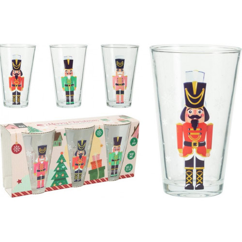 Set de 3 vasos de cristal