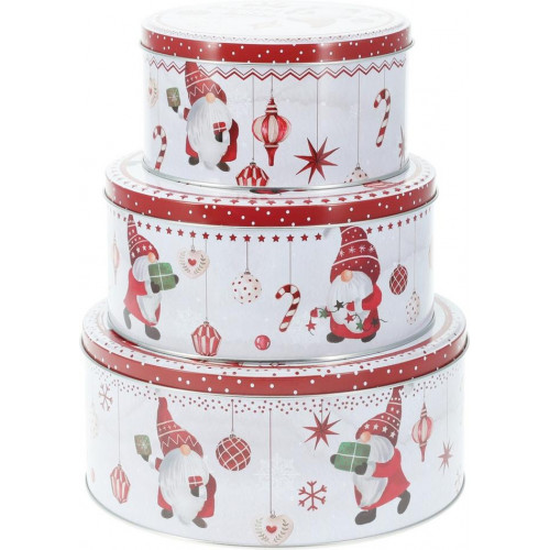 Set de 3 Cajas Metálicas 13, 15 y 18 cm