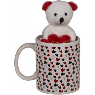 Taza Blanca con Corazones...