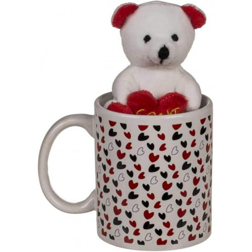 Taza Blanca con Corazones Pequeños de...
