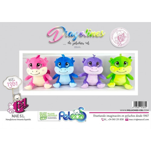 Dragón de Peluche de 20 cm en 4 Colores
