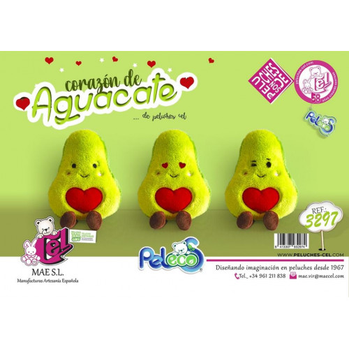 Peluche Aguacates Love 3 Surtidos 20 cm