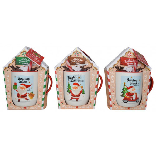 Tazas de Navidad Santas House con 3...